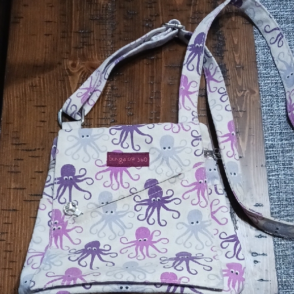 Bungalow 360 Striped Octopus Tote Bag - Natural Cotton Canvas With Woven Straps